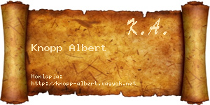 Knopp Albert névjegykártya
