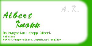 albert knopp business card